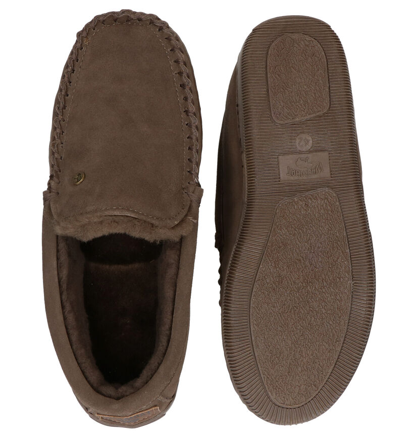 Warmbat Grizzly Pantoufles en Cognac pour hommes (314422)