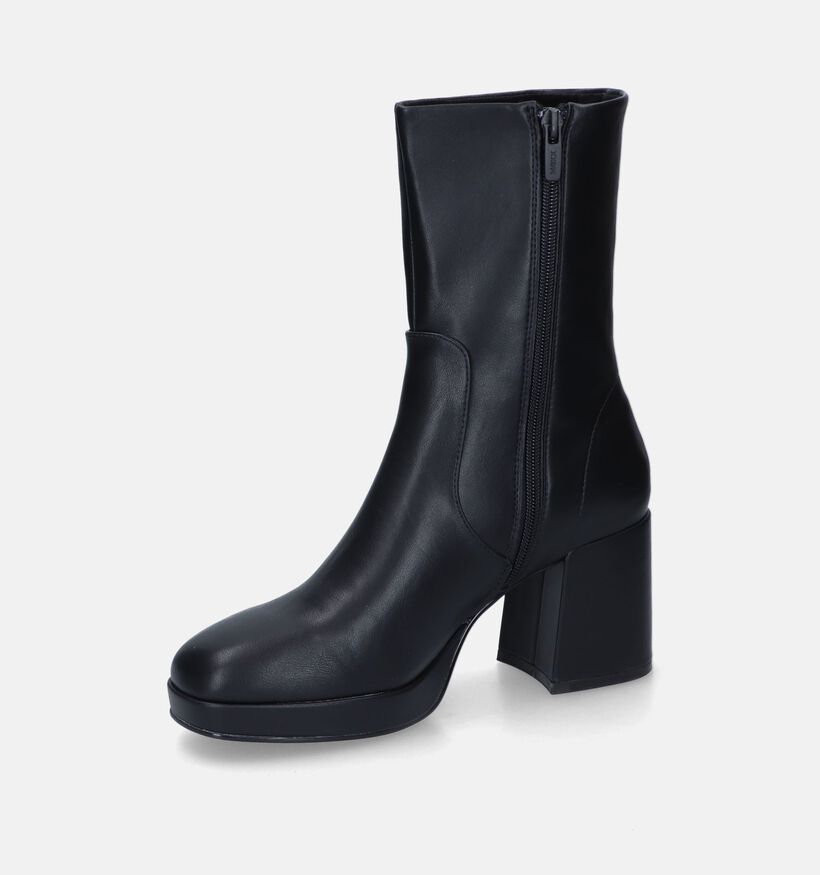 Mexx Kiwi Bottillons avec talon carré en Noir pour femmes (329903)