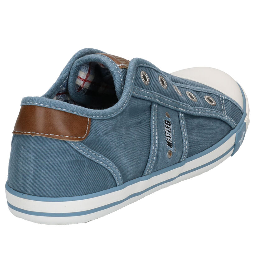 Mustang Blauwe Slip on Sneakers in stof (303683)