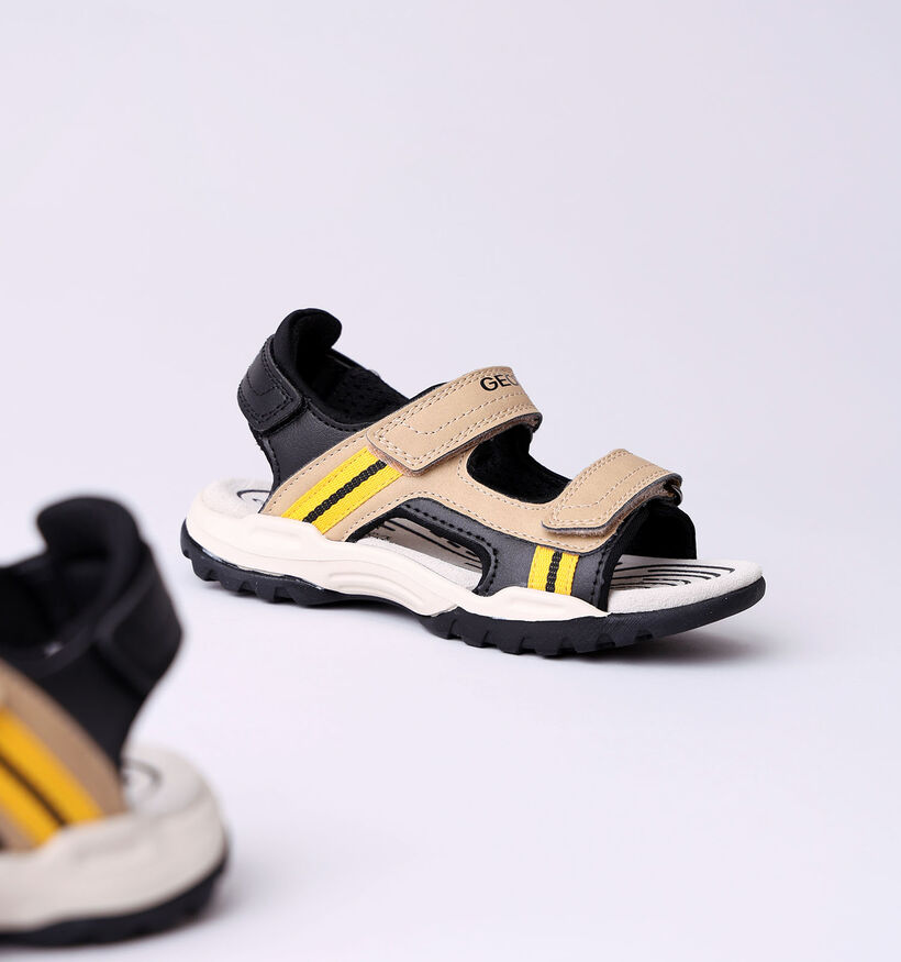 Geox Borealis Zwarte/Beige Sandalen voor jongens (352924)