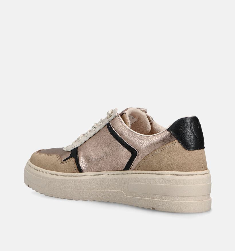 Marco Tozzi Gouden Veterschoenen met Rits voor dames (362540) - geschikt voor steunzolen