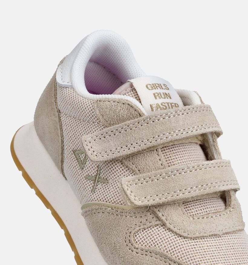 Sun68 Ally Glitter Baskets basses en Beige pour filles (369051) - pour semelles orthop&eacute;diques