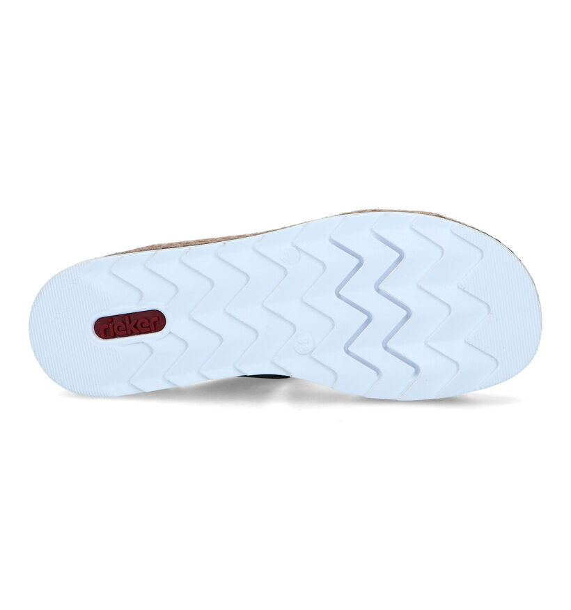 Rieker Blauwe Slippers met sleehak voor dames (339068)
