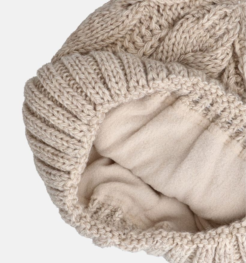 Via Limone Pastelblauwe Kabelgebreide Muts Via Limone Beige Kabelgebreide Muts voor dames (367412)