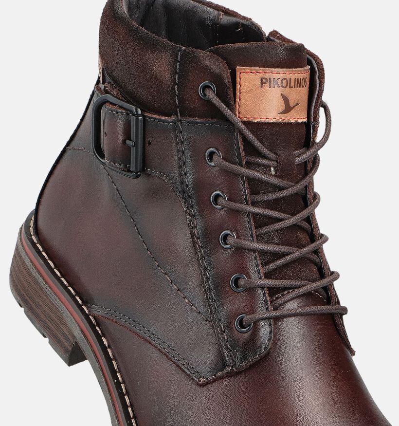 Pikolinos York Donkerbruine Boots met Veter en Rits voor heren (379254) - geschikt voor steunzolen