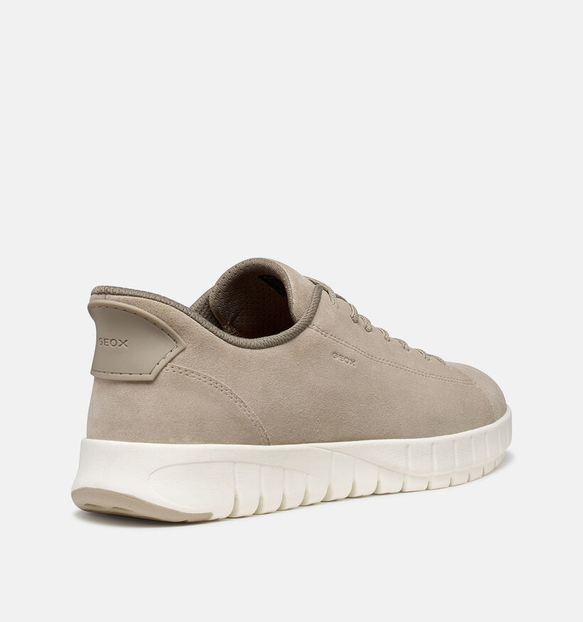 Geox Flextrid Lichtbeige Veterschoenen voor heren (369119) - geschikt voor steunzolen