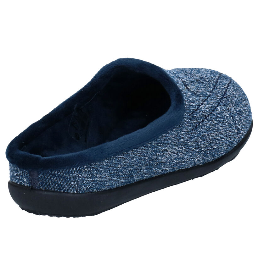 Milo & Mila Pantoufles ouvertes en Bleu foncé en textile (283927)