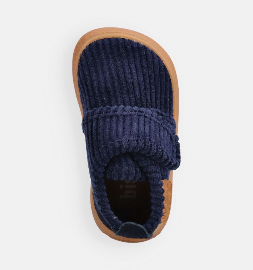 Bisgaard Navy Corduroy Blauwe Pantoffels Barefoot voor jongens (378634) - geschikt voor steunzolen