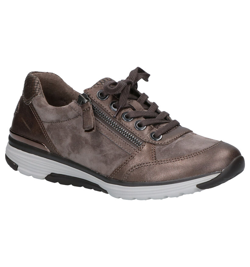 Gabor Rollingsoft Chaussures à lacets en Taupe en cuir (260106)