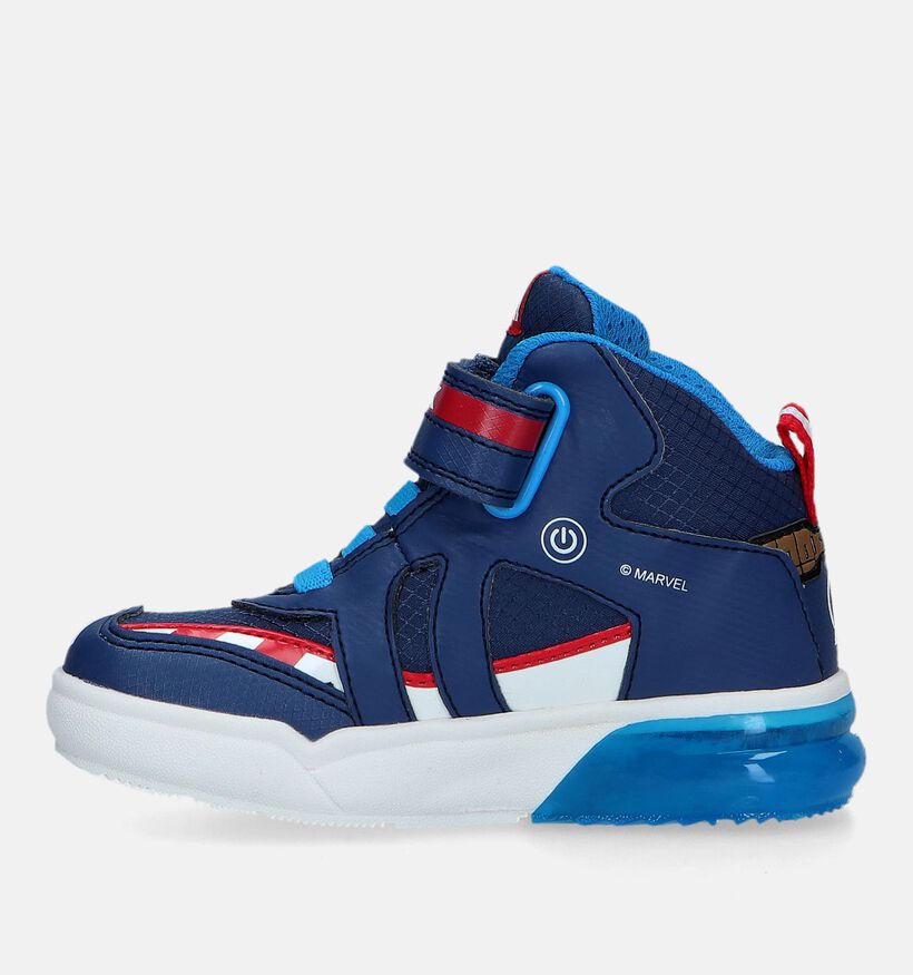 Geox Grayjay Marvel Capitain America Baskets en Bleu pour garçons (329868) - pour semelles orthopédiques