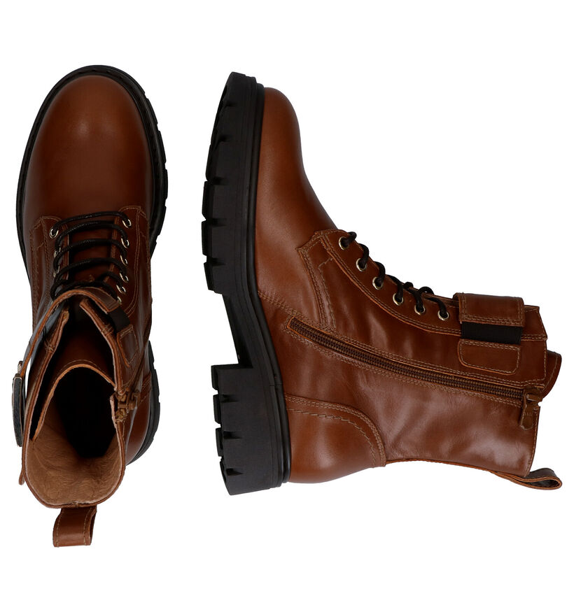 NeroGiardini Boots à lacets en Cognac en cuir (296628)