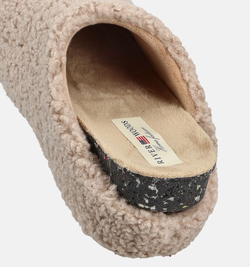 River Woods Beige Pantoffels Teddy voor dames (381123) - geschikt voor steunzolen