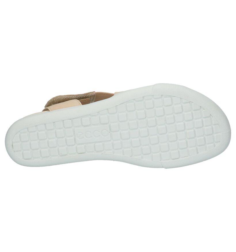 ECCO Sandales plates en Beige clair en cuir (214077)