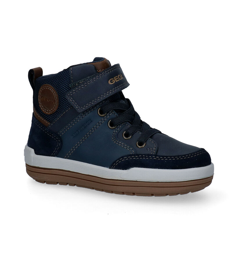 Geox Charz Chaussures hautes en Noir en cuir (295105)
