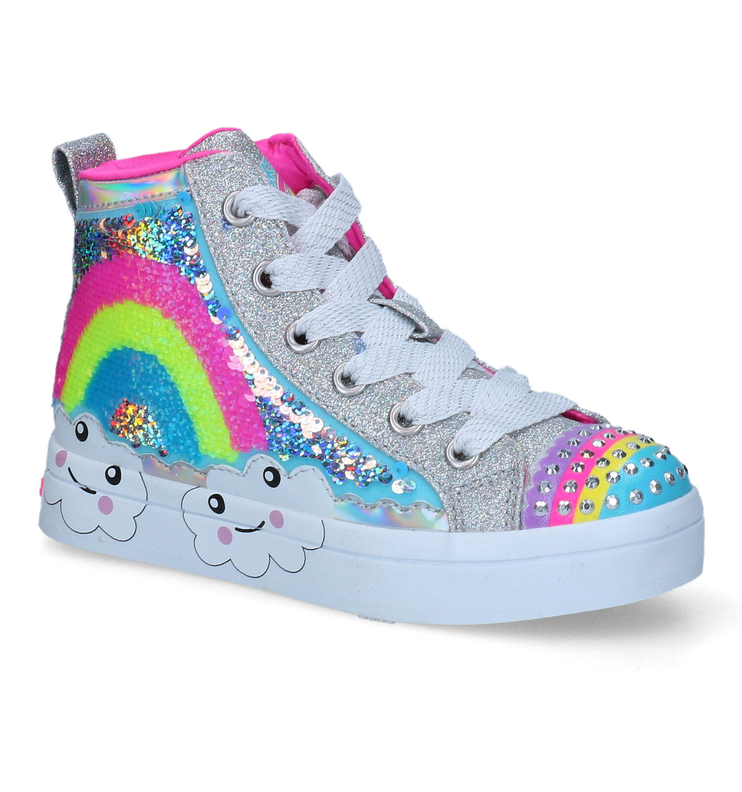 Chaussures skechers argent clearance