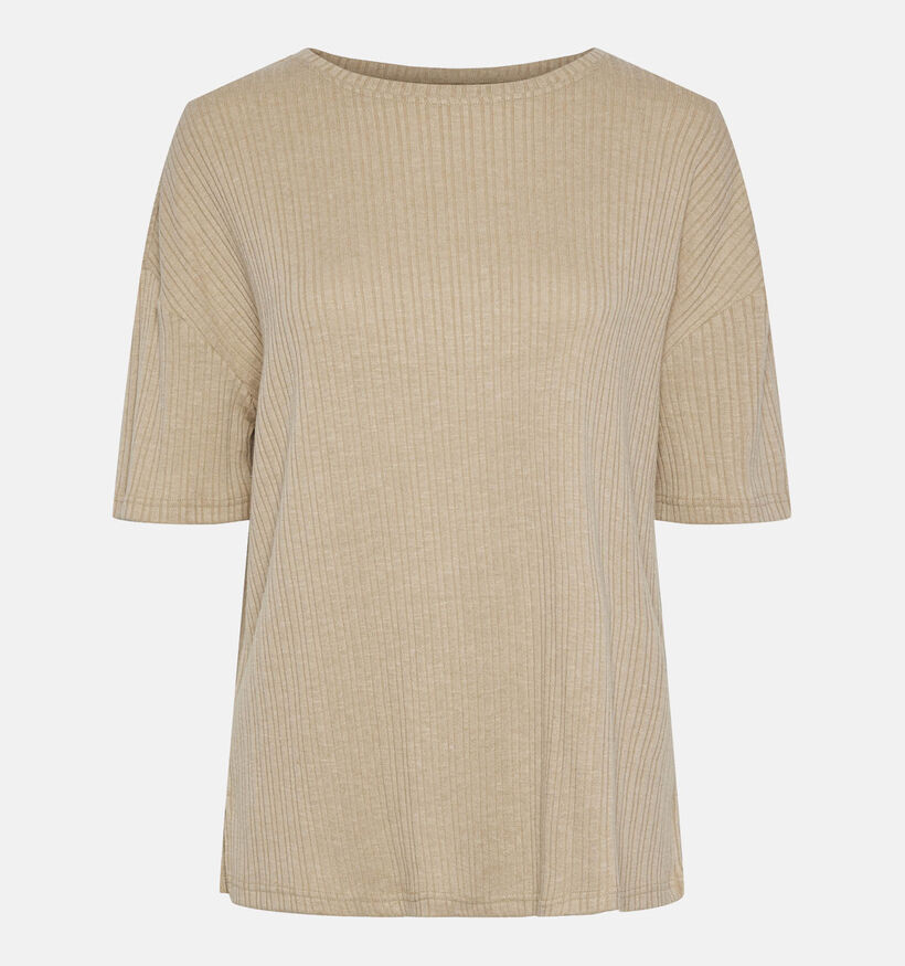 Pieces Lena Beige Oversized T-shirt voor dames (342016)