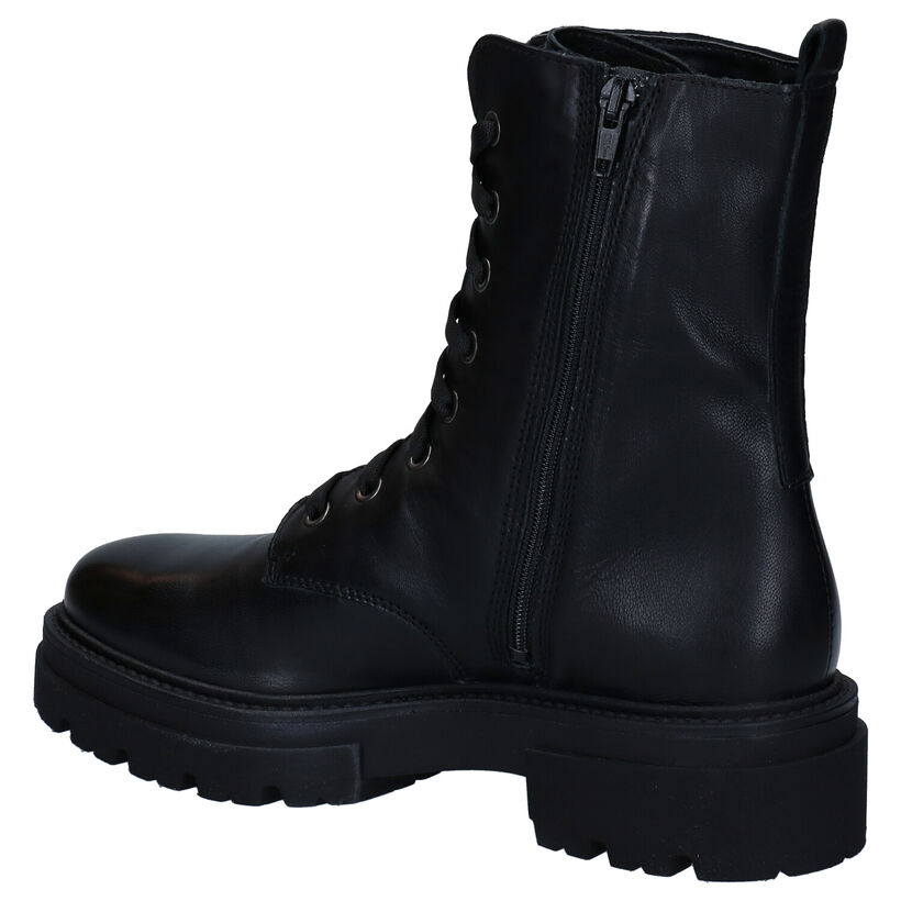 Tamaris Boots à lacets en Noir en cuir (290908)
