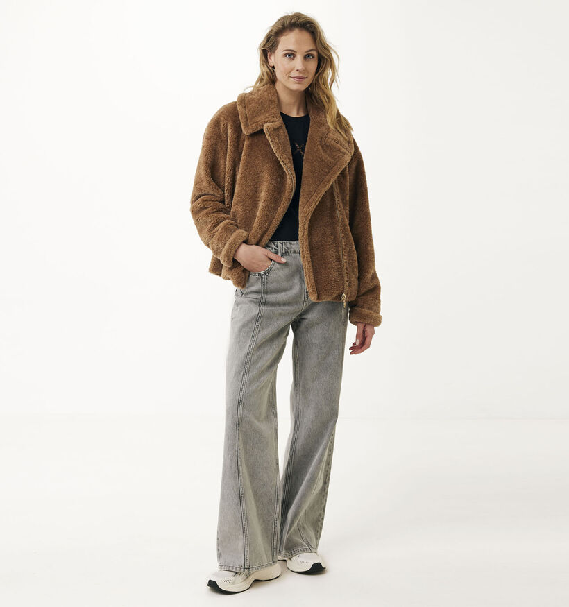 Mexx Teddy Biker Donkerbeige Korte Jas voor dames (361060)