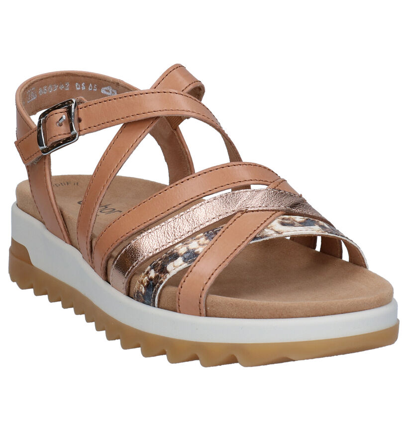 Gabor OptiFit Cognac Sandalen in leer (271575)