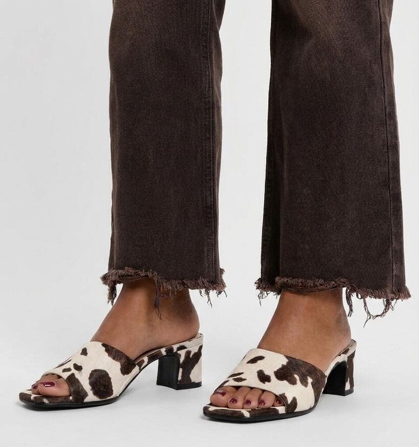 Tamaris Cow Nu-pieds &agrave; talons en Beige/Marron pour femmes (371714)