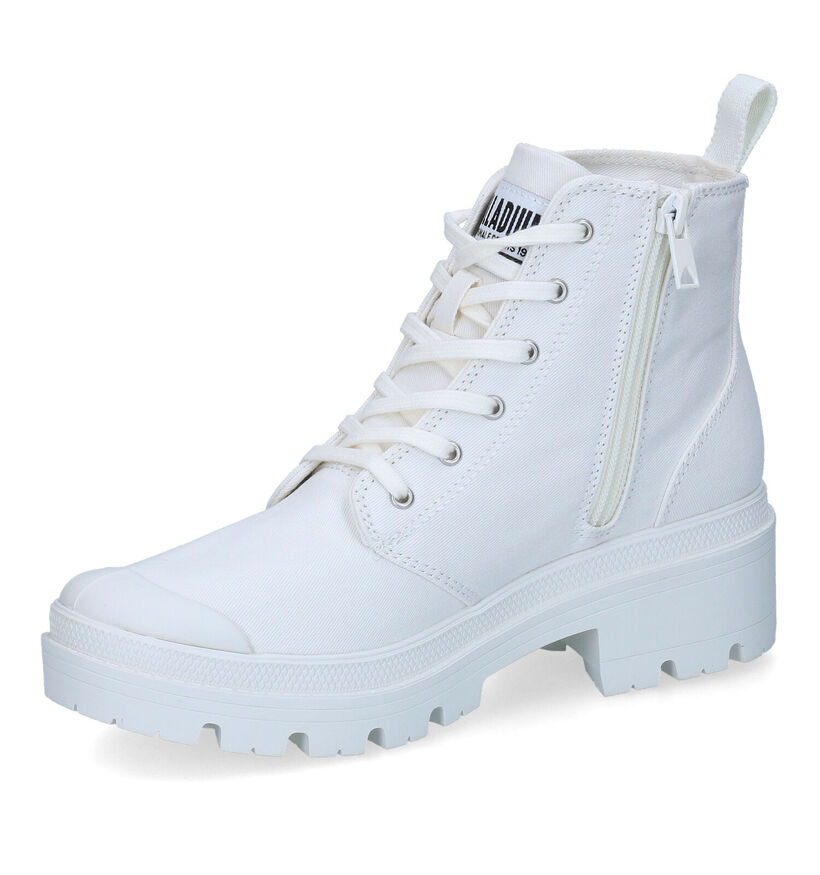 Palladium Pallabase Twill Baskets en Gris pour femmes (336484)