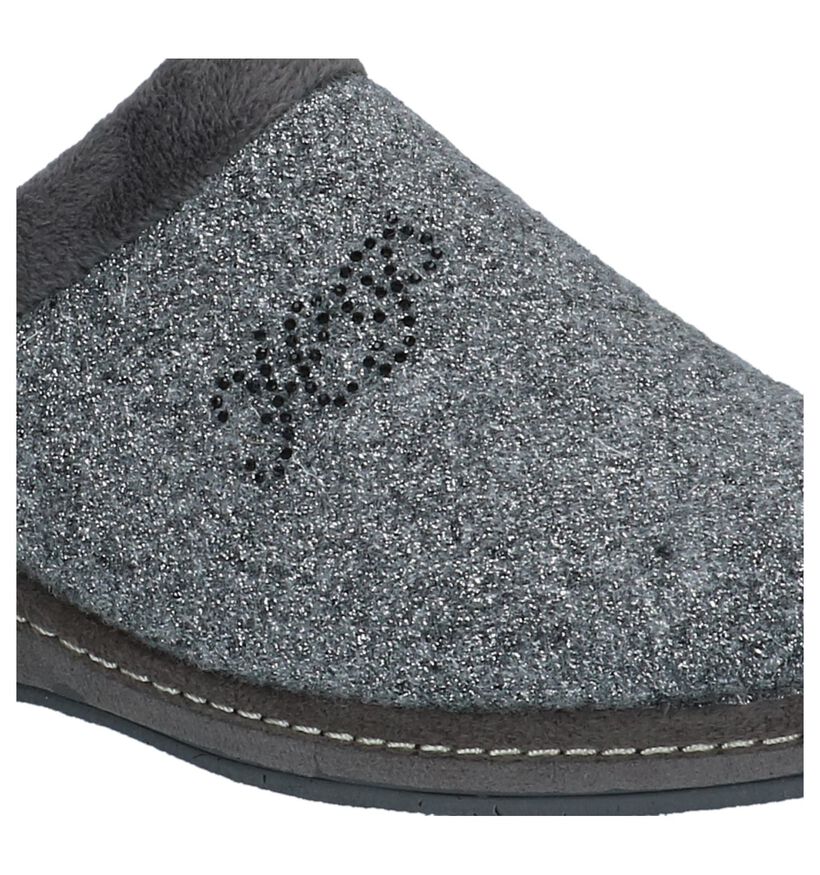 Hush Puppies Histoly Donker Grijze Pantoffels in stof (233873)