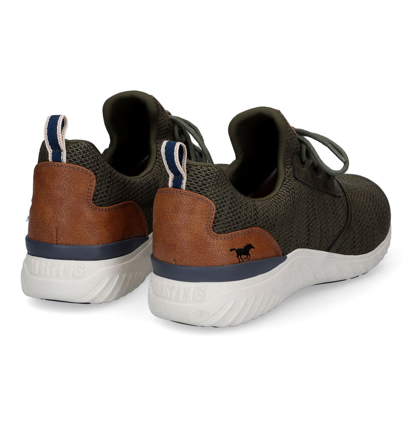 Mustang Baskets Slip-on en Vert kaki en textile (303650)