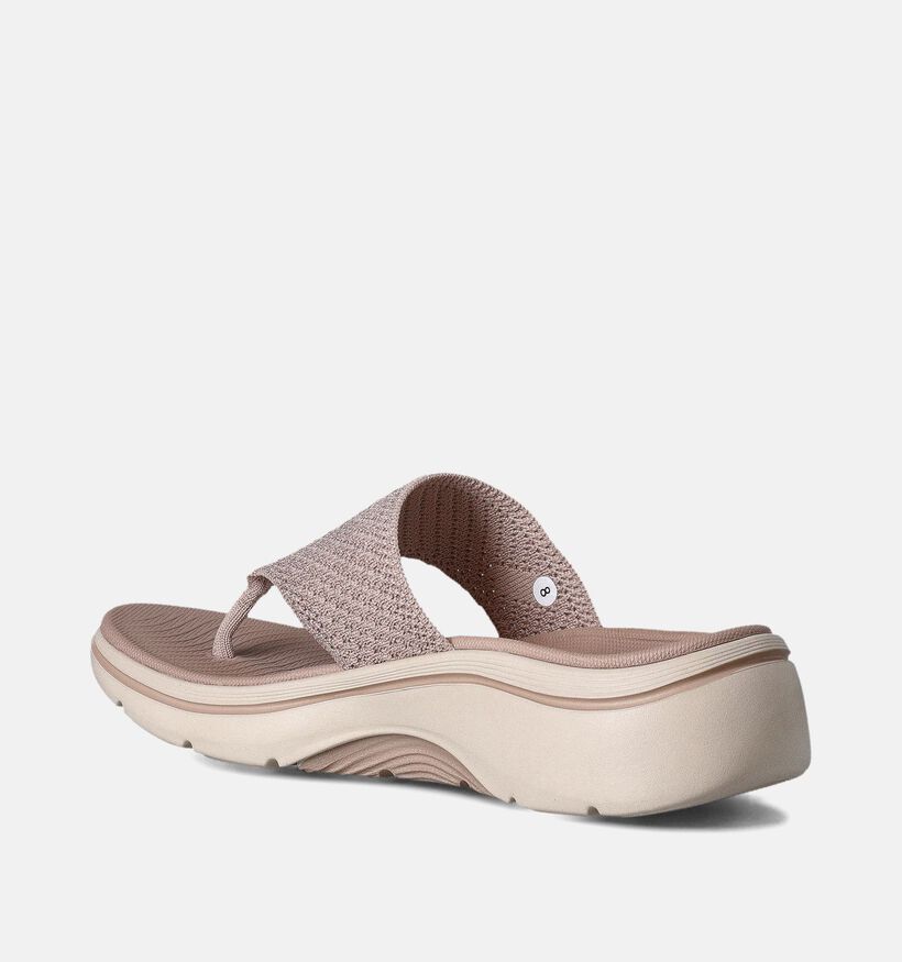 Skechers Go Walk Arch Fit 2.0 Taupe Teenslippers voor dames (355513)