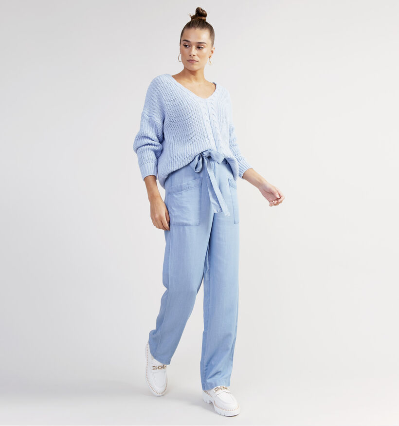 Moda Nazionale Gebreide Blauwe Trui voor dames (330674)