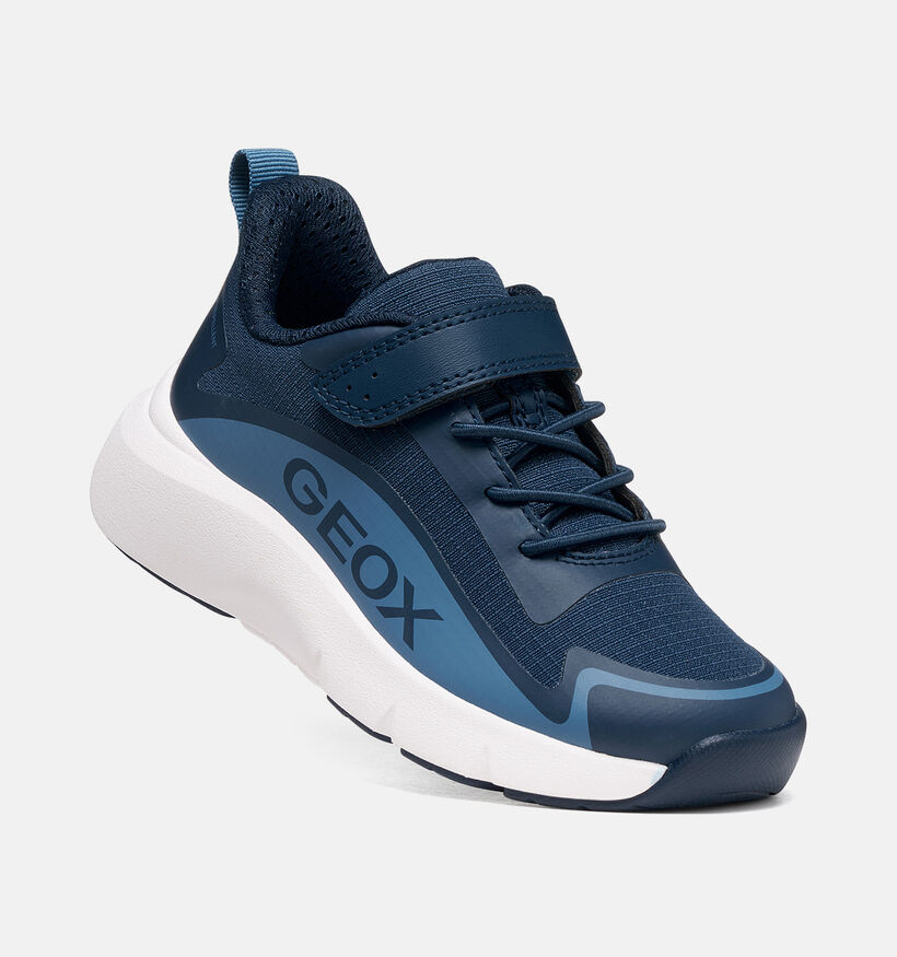 Geox Pro-Ran Boy Baskets basses en Bleu fonc&eacute; pour gar&ccedil;ons (377724) - pour semelles orthop&eacute;diques