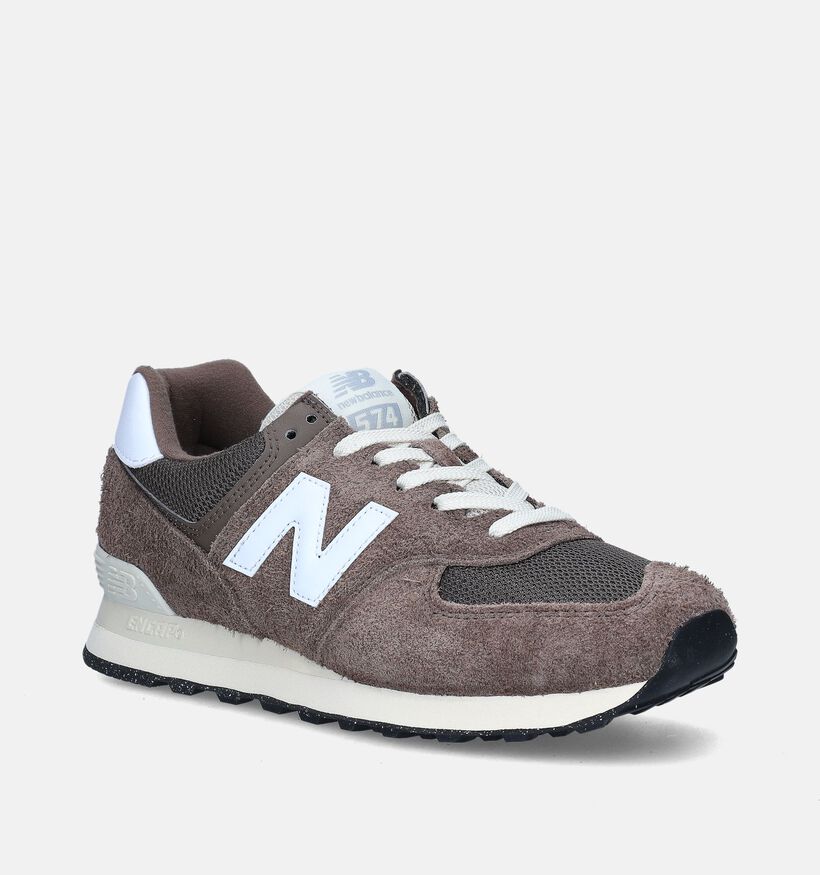New Balance U 574 Baskets en Brun pour hommes, garçons (343079) - pour semelles orthopédiques