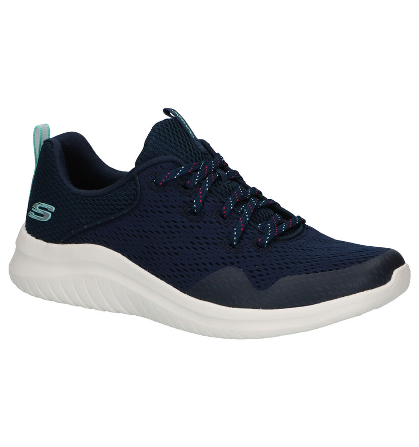 Skechers Ultra Flex 2.0 Blauwe Sneakers in stof (279334)