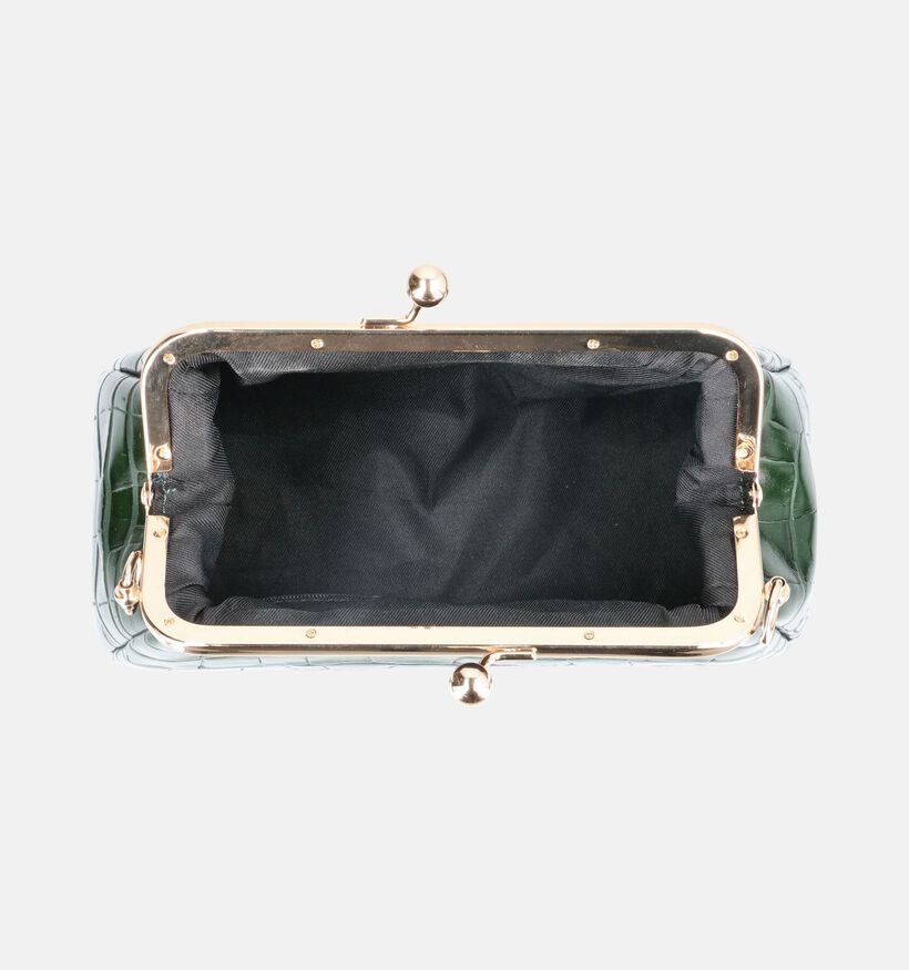 Via Limone Croco Donkergroene/Gouden Grote Clutch voor dames (385055)