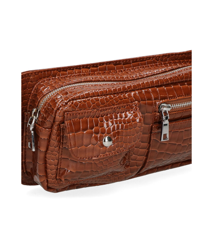 Hvisk Brillay Croco Vegan Blauwe Crossbody Tas in kunstleer (301350)