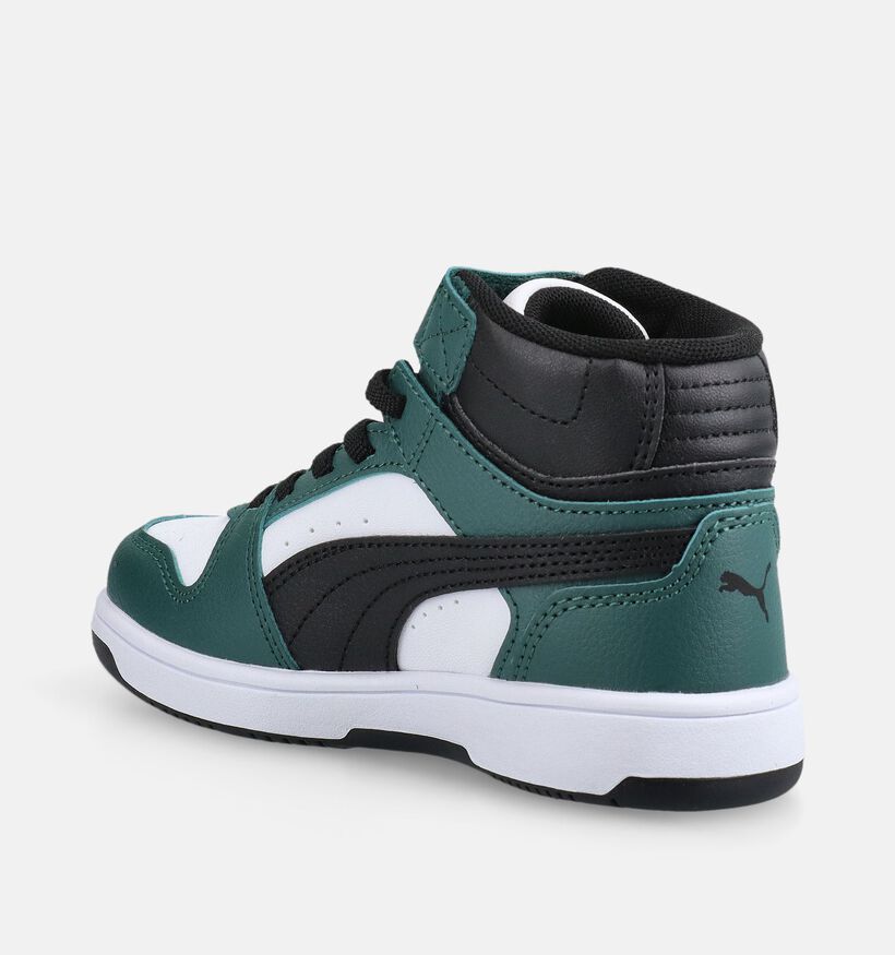 Puma Rebound Slam Mid Groene/Zwarte Hoge Sneakers voor jongens (375576) - geschikt voor steunzolen