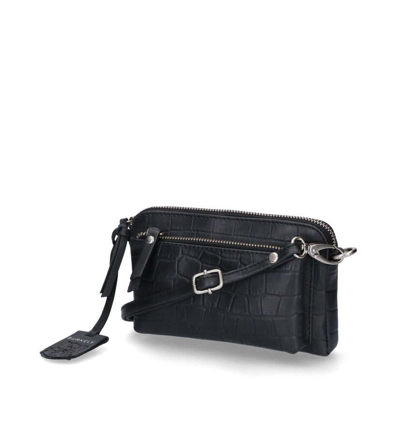 Burkely Icon Ivy Zwarte Crossbody Tas in leer (307981)