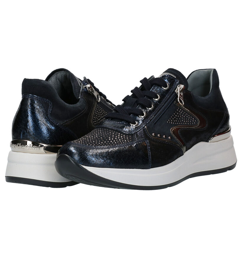 NeroGiardini Chaussures à lacets en Bleu foncé en cuir (278977)
