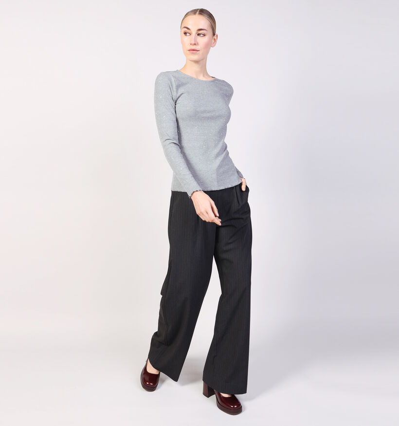 Desires Liv Grijze T-shirt met Lange Mouwen voor dames (365837)