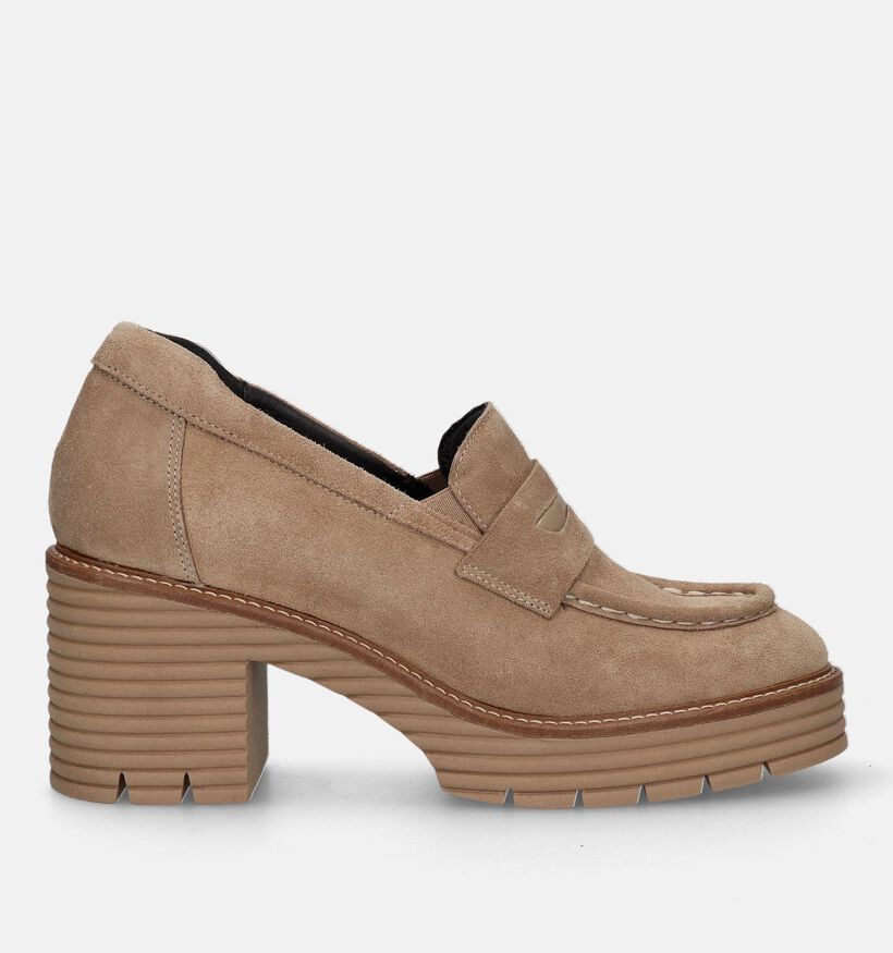 Softwaves Beige Mocassins met hak voor dames (332669) - geschikt voor steunzolen