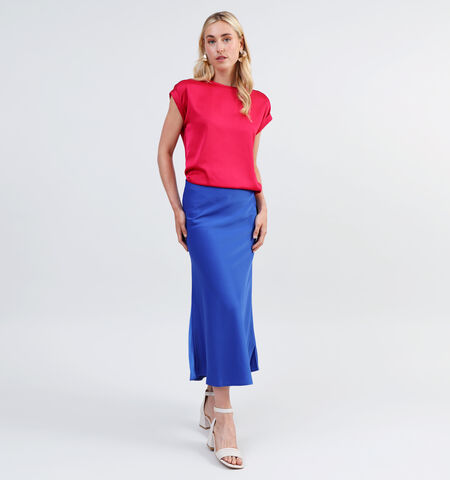 Midi rok blauw