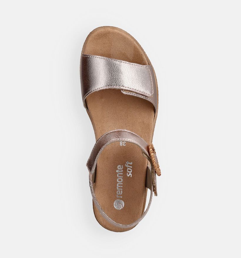 Remonte Sandales compens&eacute;es en Or pour femmes (370460) - pour semelles orthop&eacute;diques