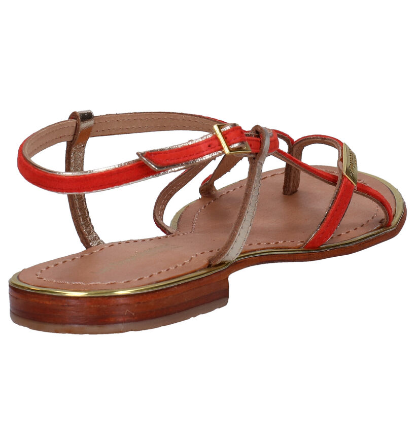 Les Tropeziennes Monagold Oranje Sandalen in daim (275040)