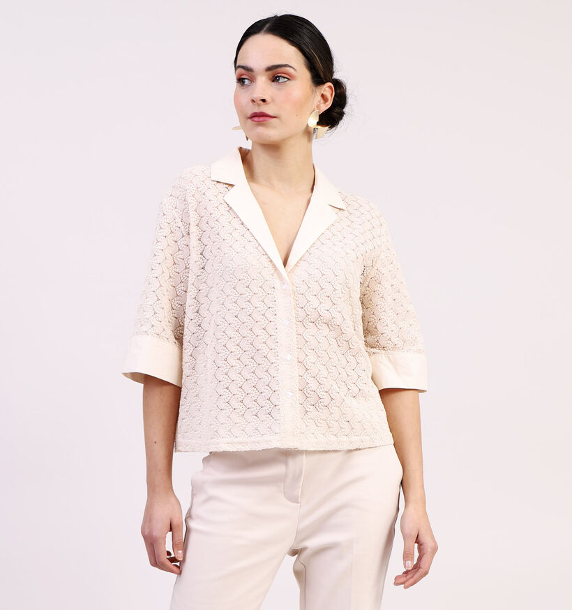 Vila Fransi Beige Kanten Blouse (329984)