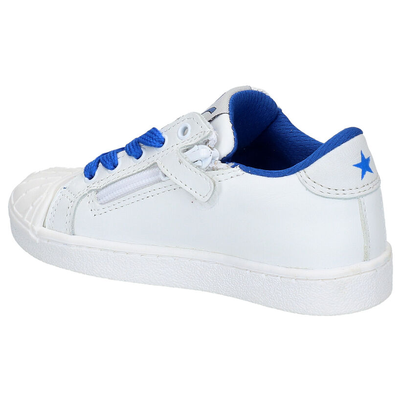 Witte Lage Sneakers Little David Palmer in leer (273230)