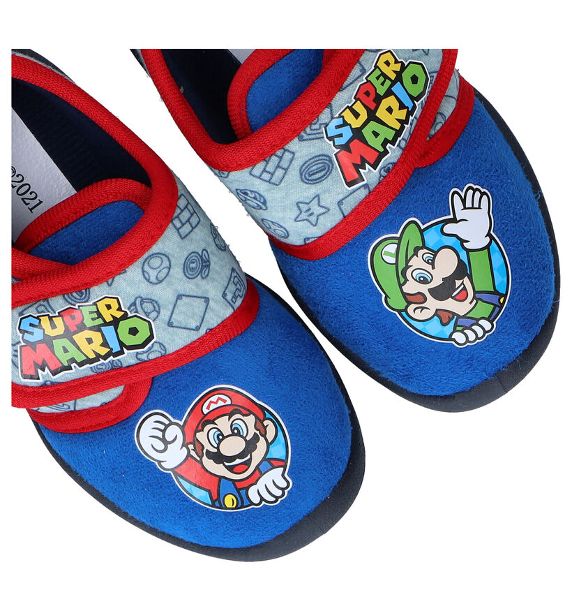 Super Mario Blauwe Pantoffels in stof (298538)