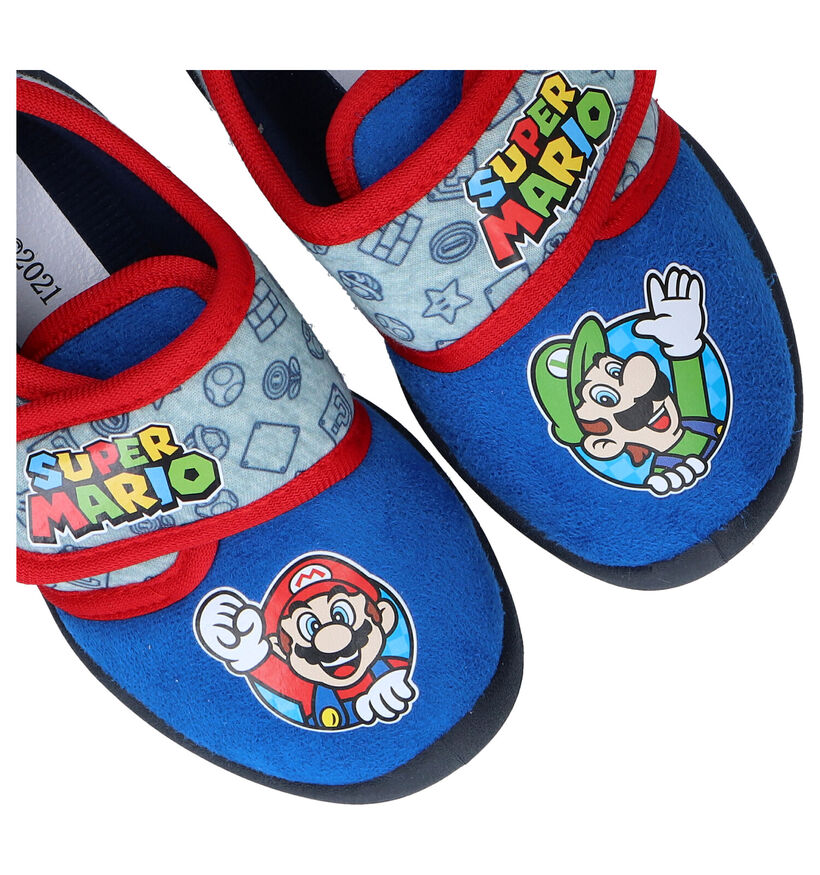 Super Mario Pantoufles en Bleu en textile (298538)