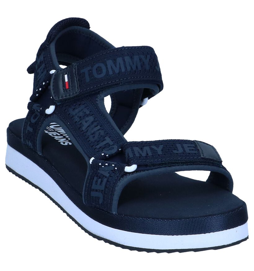 Zwart/Witte Sandalen Tommy Hilfiger in stof (241768)