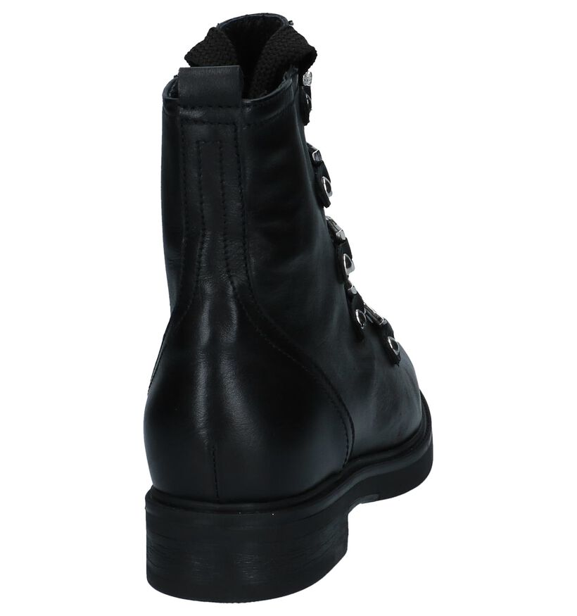 Via Limone Yoo Tersa Zwarte Boots met Rits/Veter in leer (223828)