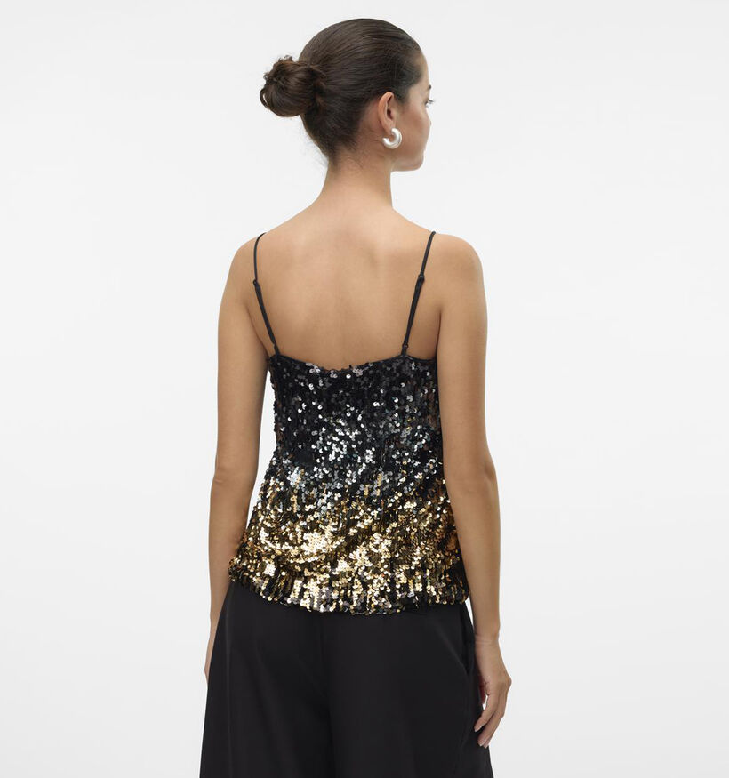 Vero Moda Ria Débardeur à paillettes en Noir pour femmes (349419)