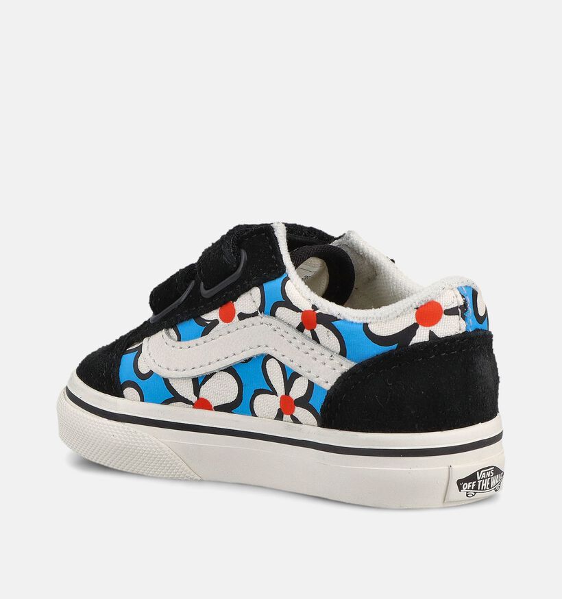 Vans Old Skool Painted Floral Baskets en Noir pour filles (368965)